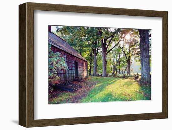 Old Farmhouse In Warm Autumn Sunlight-George Oze-Framed Photographic Print