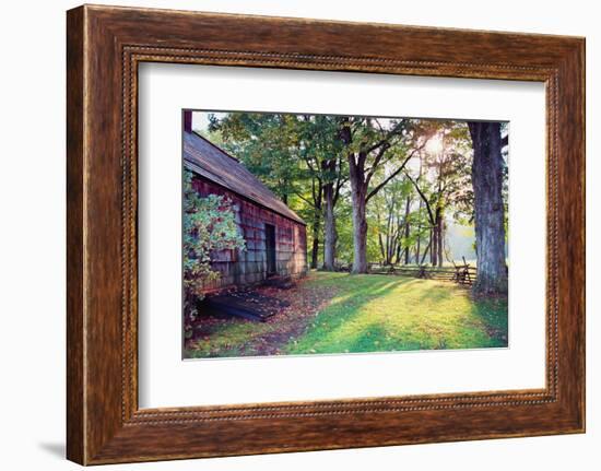 Old Farmhouse In Warm Autumn Sunlight-George Oze-Framed Photographic Print