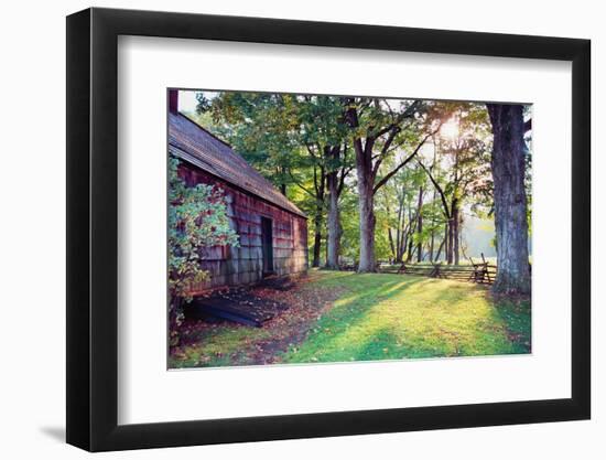 Old Farmhouse In Warm Autumn Sunlight-George Oze-Framed Photographic Print