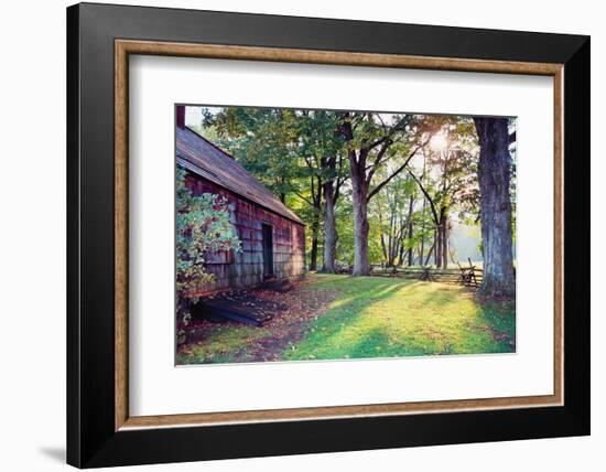 Old Farmhouse In Warm Autumn Sunlight-George Oze-Framed Photographic Print