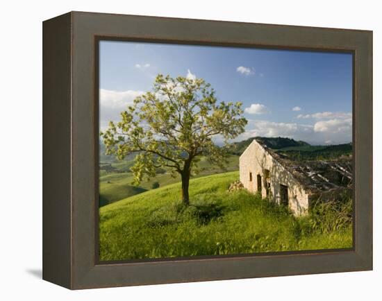 Old Farmhouse, Pergusa, Enna, Sicily, Italy-Walter Bibikow-Framed Premier Image Canvas