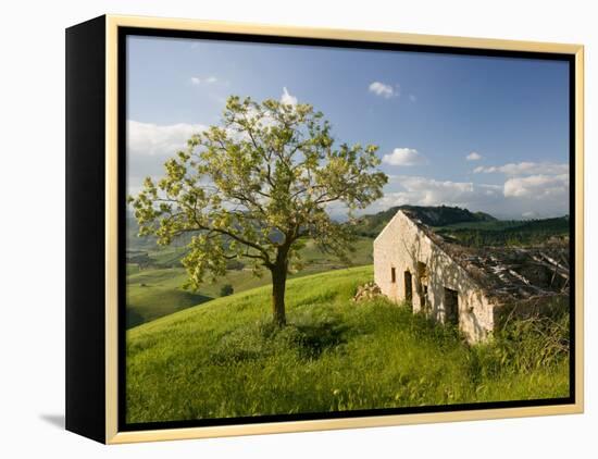 Old Farmhouse, Pergusa, Enna, Sicily, Italy-Walter Bibikow-Framed Premier Image Canvas