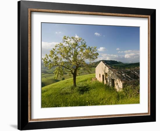 Old Farmhouse, Pergusa, Enna, Sicily, Italy-Walter Bibikow-Framed Photographic Print