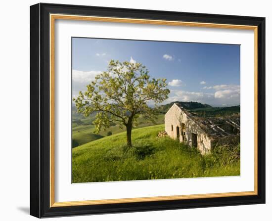 Old Farmhouse, Pergusa, Enna, Sicily, Italy-Walter Bibikow-Framed Photographic Print