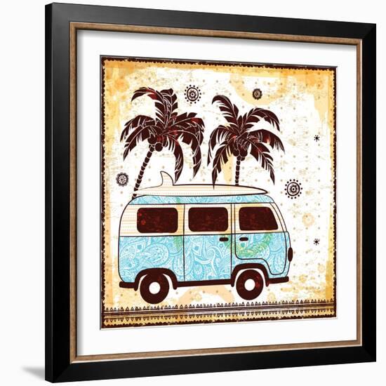 Old Fashion Car Illustration-transiastock-Framed Art Print