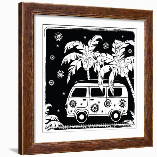 Old Fashion Car Illustration-transiastock-Framed Art Print