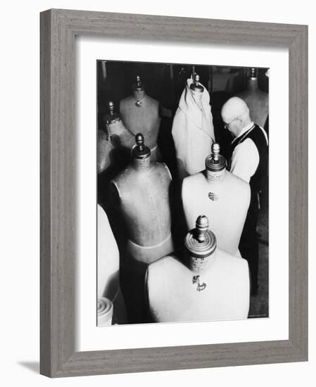 Old Fashion Dress from Woman's Suit Design at Aaron Goldstein and Company Garment Factory-Margaret Bourke-White-Framed Photographic Print