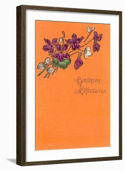 Old Fashioned Birthday Greetings-null-Framed Art Print