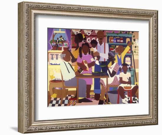 Old Fashioned Dinner-Varnette Honeywood-Framed Art Print