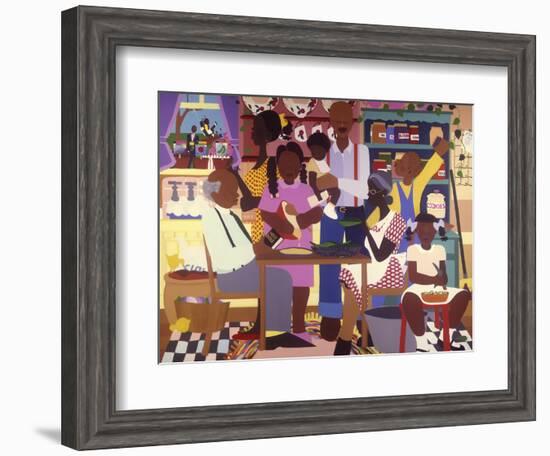 Old Fashioned Dinner-Varnette Honeywood-Framed Art Print