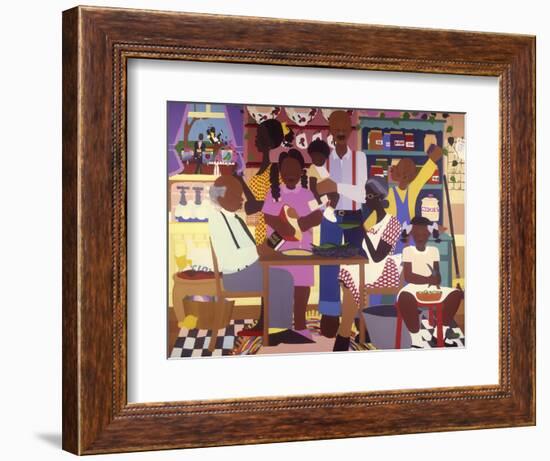 Old Fashioned Dinner-Varnette Honeywood-Framed Art Print