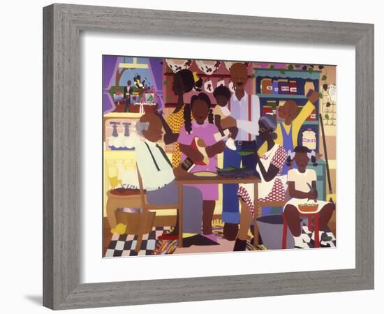 Old Fashioned Dinner-Varnette Honeywood-Framed Art Print