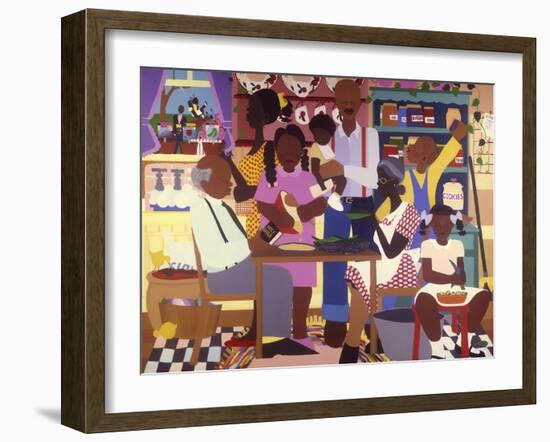 Old Fashioned Dinner-Varnette Honeywood-Framed Art Print