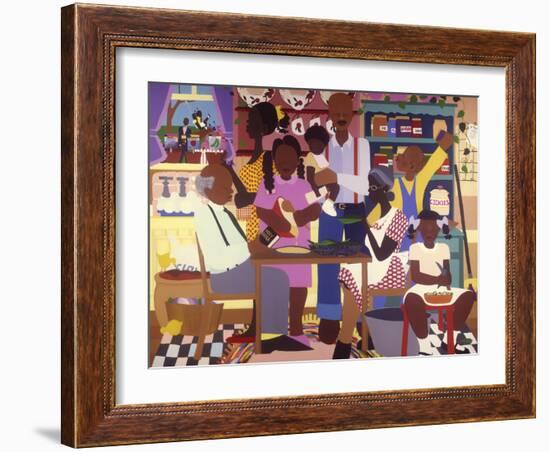 Old Fashioned Dinner-Varnette Honeywood-Framed Art Print