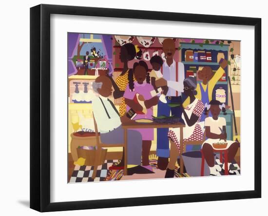 Old Fashioned Dinner-Varnette Honeywood-Framed Art Print