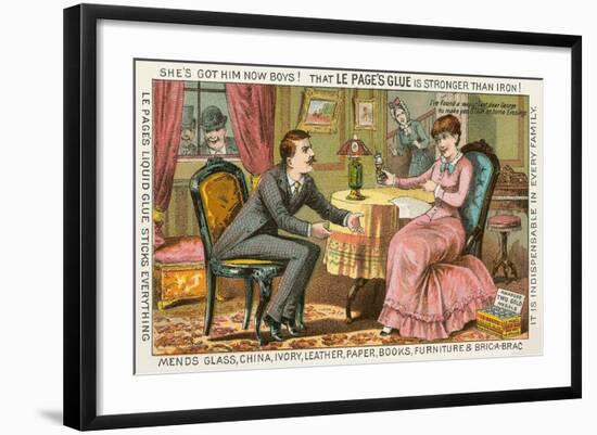 Old Fashioned Glue Ad-null-Framed Art Print