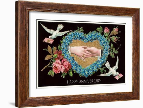 Old Fashioned Happy Anniversary-null-Framed Art Print