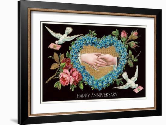 Old Fashioned Happy Anniversary-null-Framed Art Print