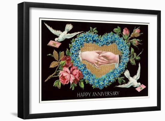 Old Fashioned Happy Anniversary-null-Framed Art Print