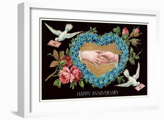 Old Fashioned Happy Anniversary-null-Framed Art Print