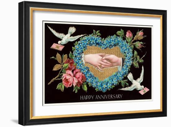 Old Fashioned Happy Anniversary-null-Framed Art Print