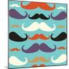 Old Fashioned Mustache Pattern-cienpies-Mounted Art Print