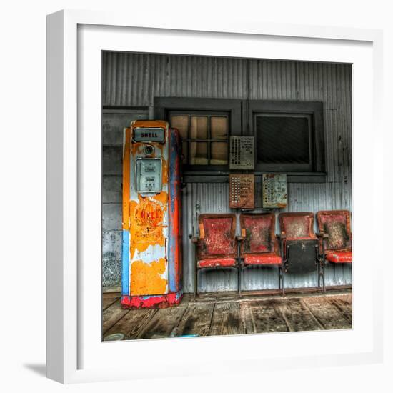 Old Fashioned Petrol Station in America-Florian Raymann-Framed Photographic Print