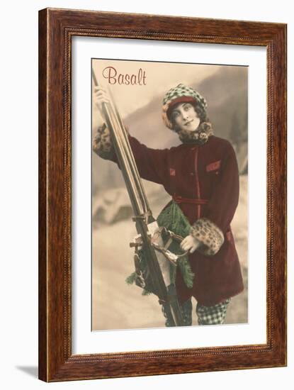 Old Fashioned Skier, Basalt-null-Framed Art Print