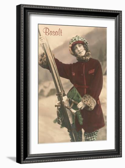 Old Fashioned Skier, Basalt-null-Framed Art Print