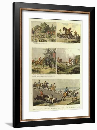 Old Fashioned Sporting Pictures, and the Road in Byegone Days-Thomas Rowlandson-Framed Giclee Print