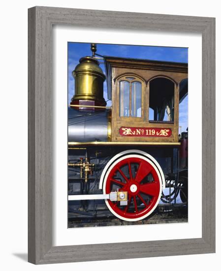 Old Fashioned Steam Train at Golden Spike National Historic Site, Great Basin, Utah-Scott T. Smith-Framed Photographic Print