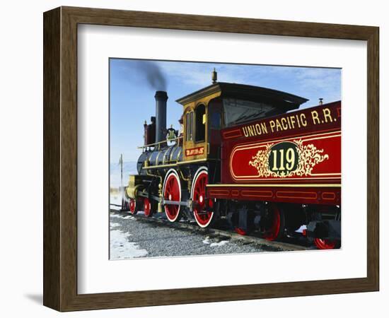 Old Fashioned Steam Train at Golden Spike National Historic Site, Great Basin, Utah-Scott T^ Smith-Framed Photographic Print