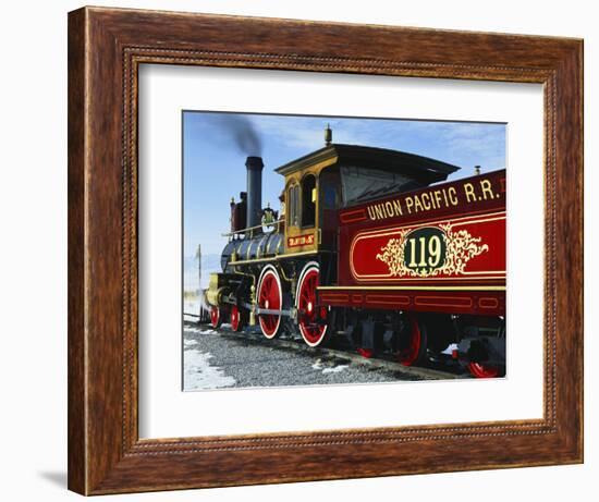 Old Fashioned Steam Train at Golden Spike National Historic Site, Great Basin, Utah-Scott T^ Smith-Framed Photographic Print