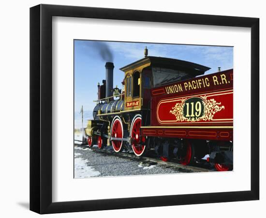 Old Fashioned Steam Train at Golden Spike National Historic Site, Great Basin, Utah-Scott T^ Smith-Framed Photographic Print