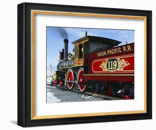 Old Fashioned Steam Train at Golden Spike National Historic Site, Great Basin, Utah-Scott T^ Smith-Framed Photographic Print
