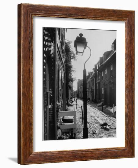 Old Fashioned Street Light in Elfreth's Alley-Andreas Feininger-Framed Photographic Print