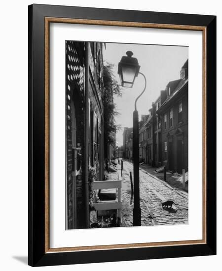 Old Fashioned Street Light in Elfreth's Alley-Andreas Feininger-Framed Photographic Print