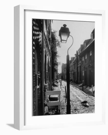 Old Fashioned Street Light in Elfreth's Alley-Andreas Feininger-Framed Photographic Print