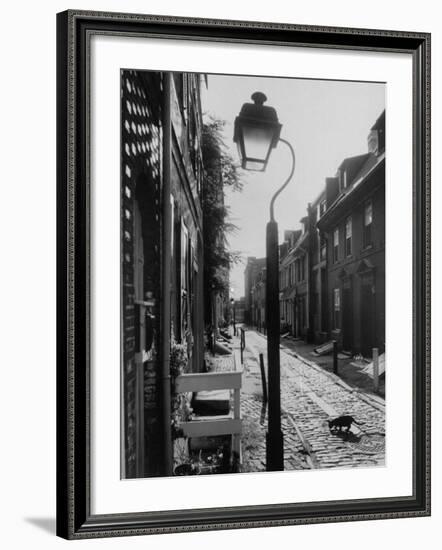 Old Fashioned Street Light in Elfreth's Alley-Andreas Feininger-Framed Photographic Print