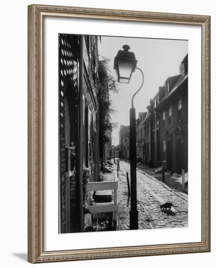 Old Fashioned Street Light in Elfreth's Alley-Andreas Feininger-Framed Photographic Print