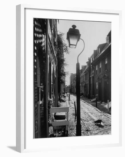 Old Fashioned Street Light in Elfreth's Alley-Andreas Feininger-Framed Photographic Print