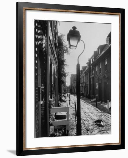 Old Fashioned Street Light in Elfreth's Alley-Andreas Feininger-Framed Photographic Print