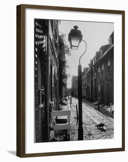 Old Fashioned Street Light in Elfreth's Alley-Andreas Feininger-Framed Photographic Print