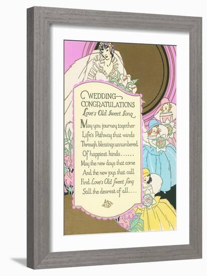 Old Fashioned Wedding Congratulations-null-Framed Art Print