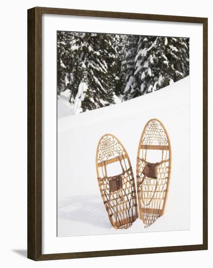 Old-Fashioned Wood Snowshoes in Snow, Crystal Mountain, Washington, Usa-Merrill Images-Framed Photographic Print