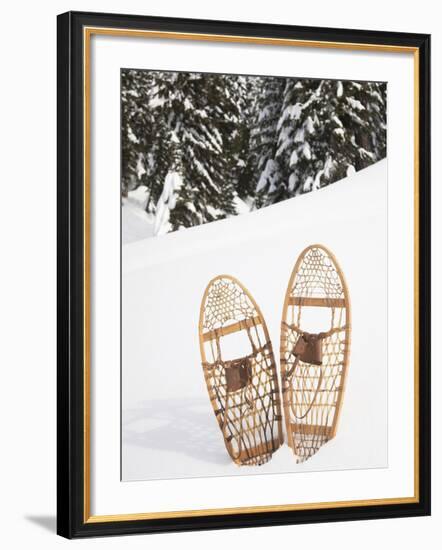 Old-Fashioned Wood Snowshoes in Snow, Crystal Mountain, Washington, Usa-Merrill Images-Framed Photographic Print