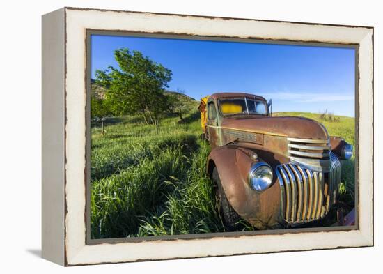 Old Feed Truck Near Medora, North Dakota, Usa-Chuck Haney-Framed Premier Image Canvas