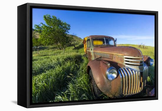 Old Feed Truck Near Medora, North Dakota, Usa-Chuck Haney-Framed Premier Image Canvas