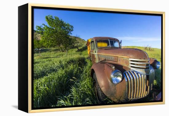 Old Feed Truck Near Medora, North Dakota, Usa-Chuck Haney-Framed Premier Image Canvas