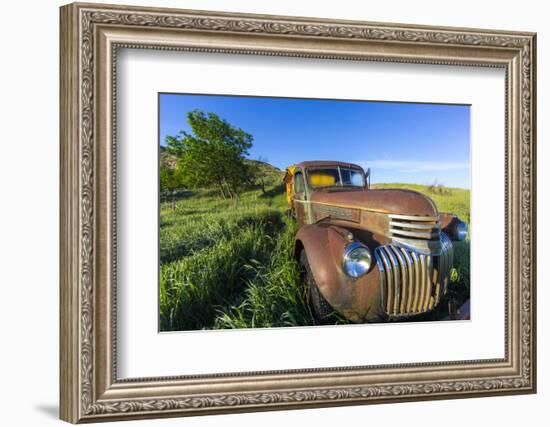 Old Feed Truck Near Medora, North Dakota, Usa-Chuck Haney-Framed Photographic Print